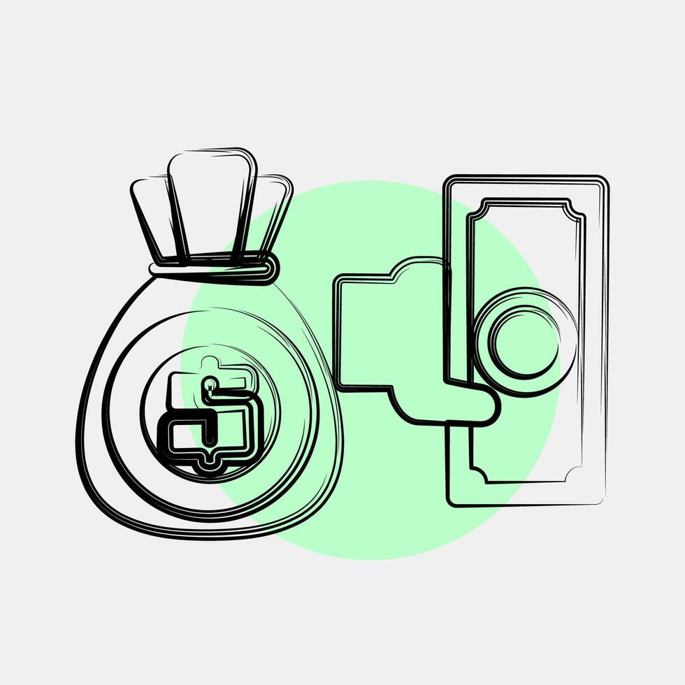 Icon cash back. Cashless society elements. Icon in color spot style. vector