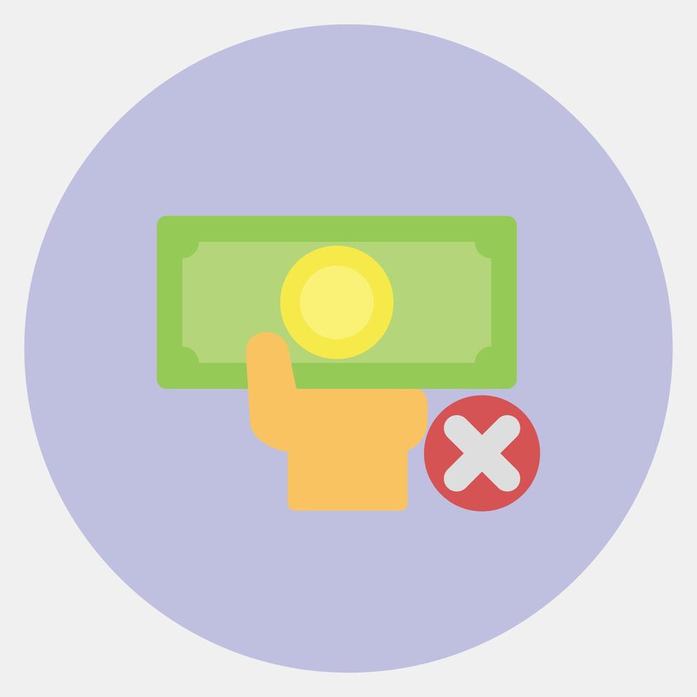 Icon cashless. Cashless society elements. Icon in color mate style. vector