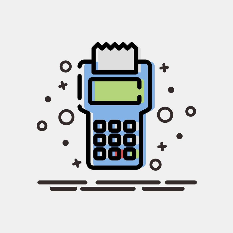 Icon payment machine. Cashless society elements. Icon in MBE style. vector