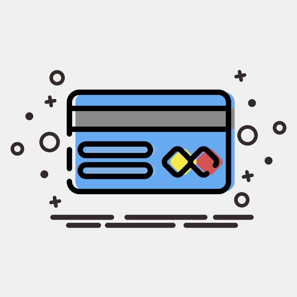 Icon credit card. Cashless society elements. Icon in MBE style. vector