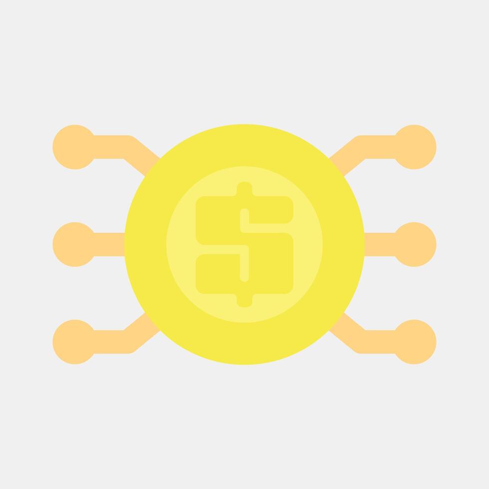 Icon digital money. Cashless society elements. Icon in flat style. vector