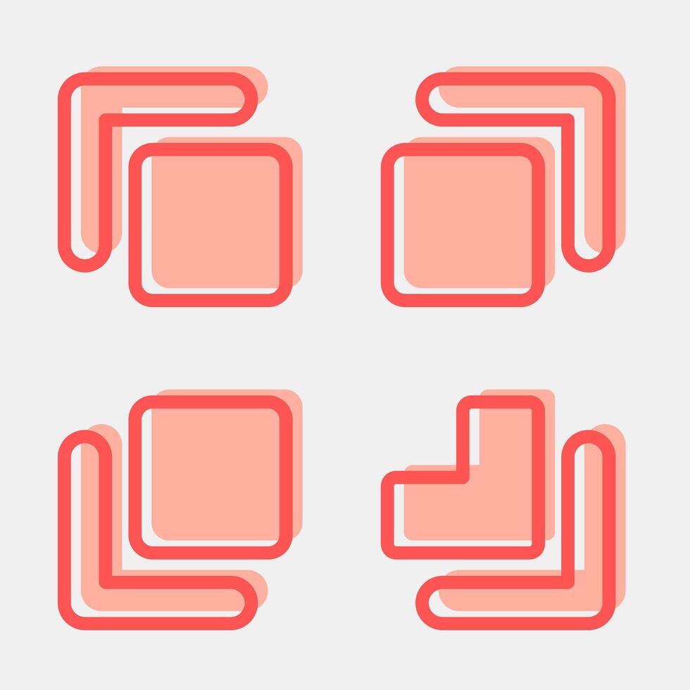 Icon qr code scan. Cashless society elements. Icon in two tone style. vector
