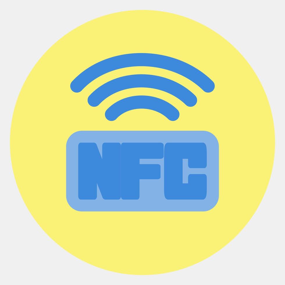 Icon nfc payment. Cashless society elements. Icon in color mate style. vector