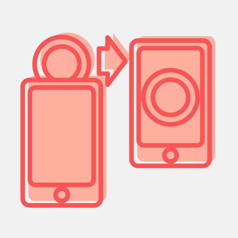 Icon transfer. Cashless society elements. Icon in two tone style. vector