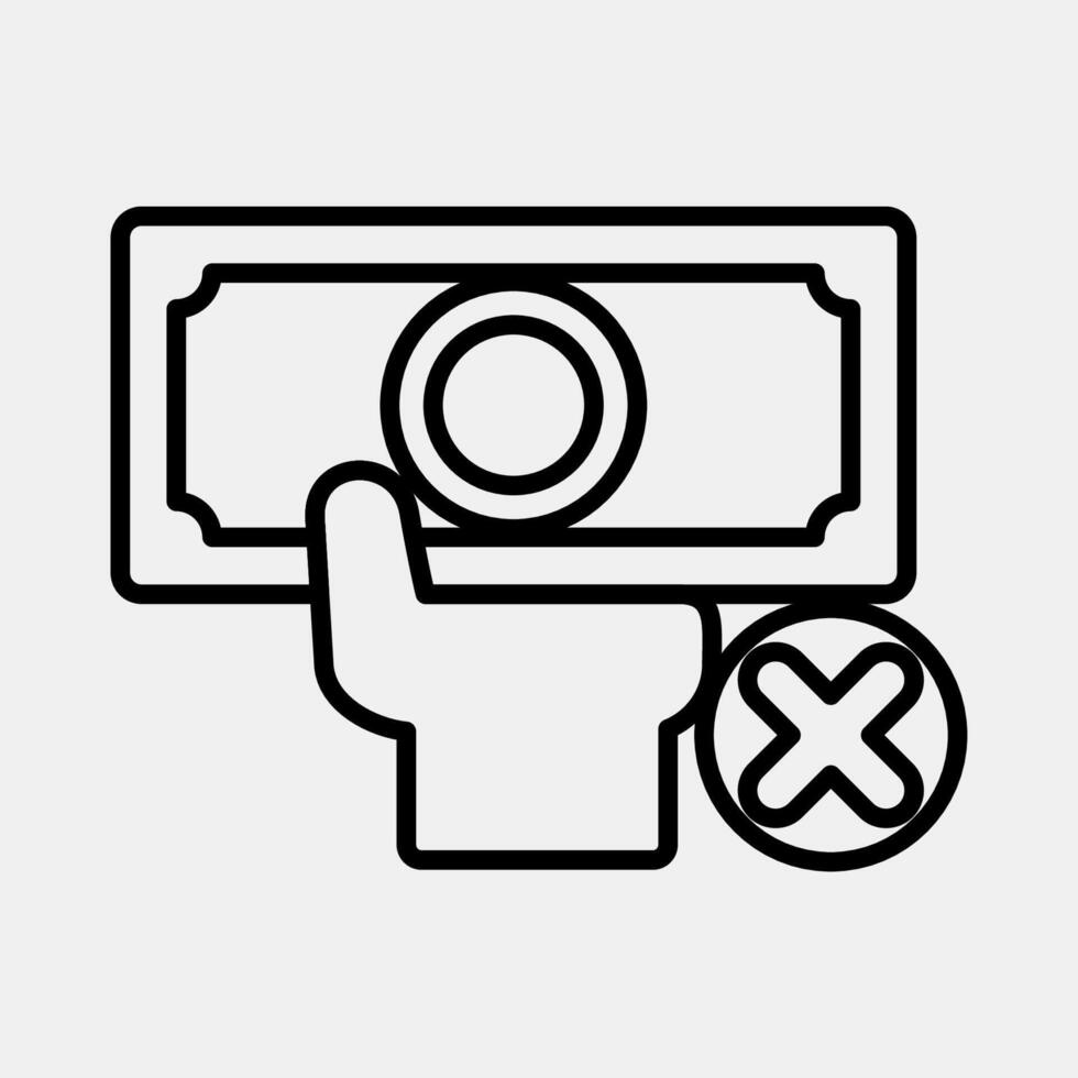 Icon cashless. Cashless society elements. Icon in line style. vector