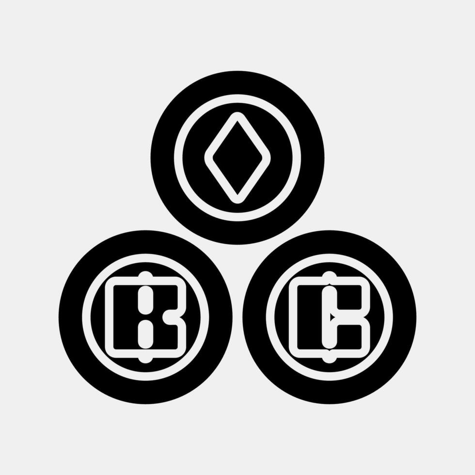 Icon crypto currency. Cashless society elements. Icon in glyph style. vector