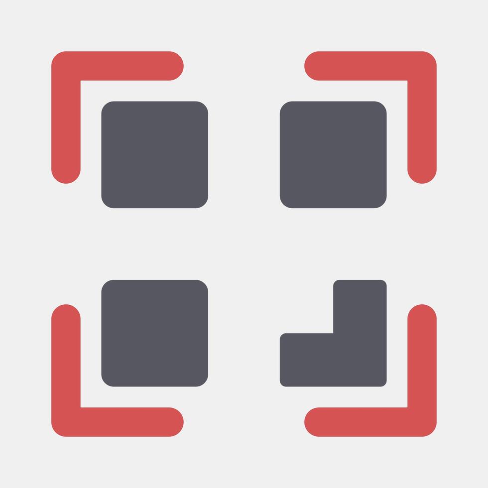 Icon qr code scan. Cashless society elements. Icon in flat style. vector