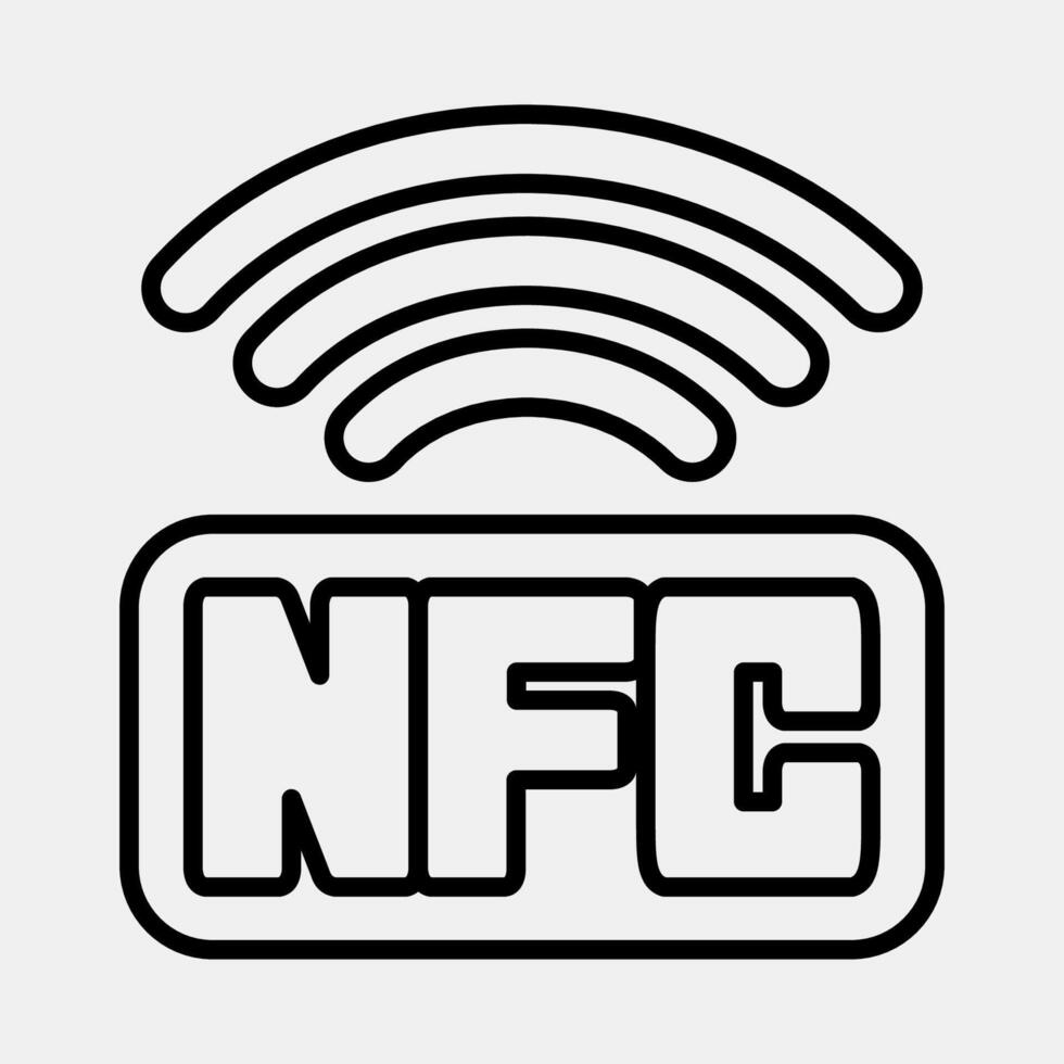 Icon nfc payment. Cashless society elements. Icon in line style. vector