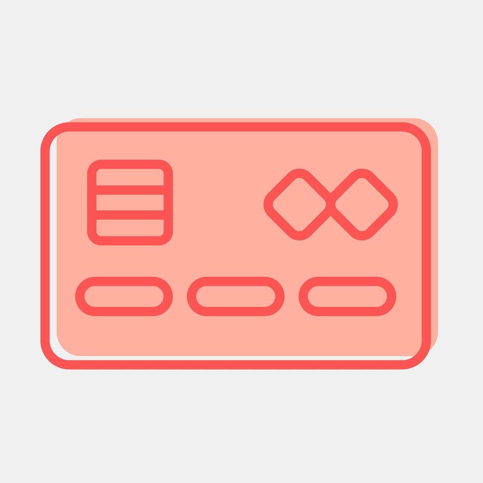 Icon debit card. Cashless society elements. Icon in two tone style. vector