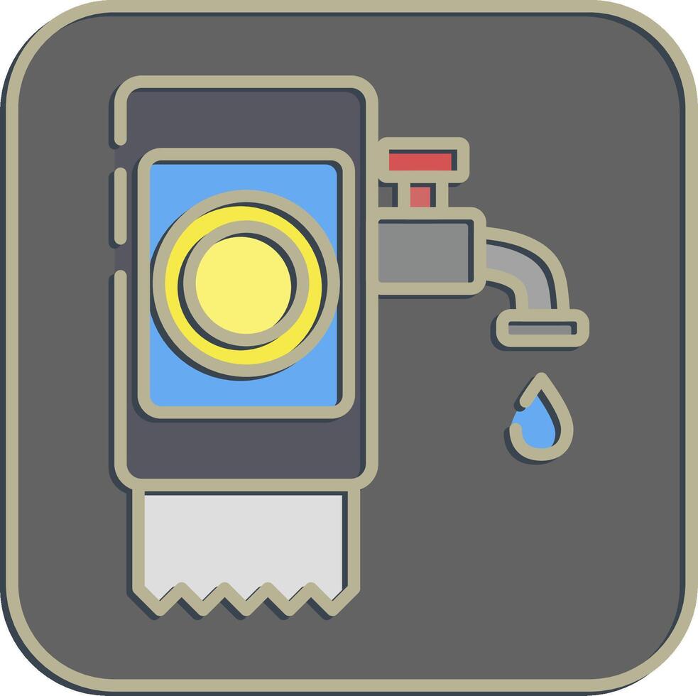 Icon utility payment. Cashless society elements. Icon in embossed style. vector