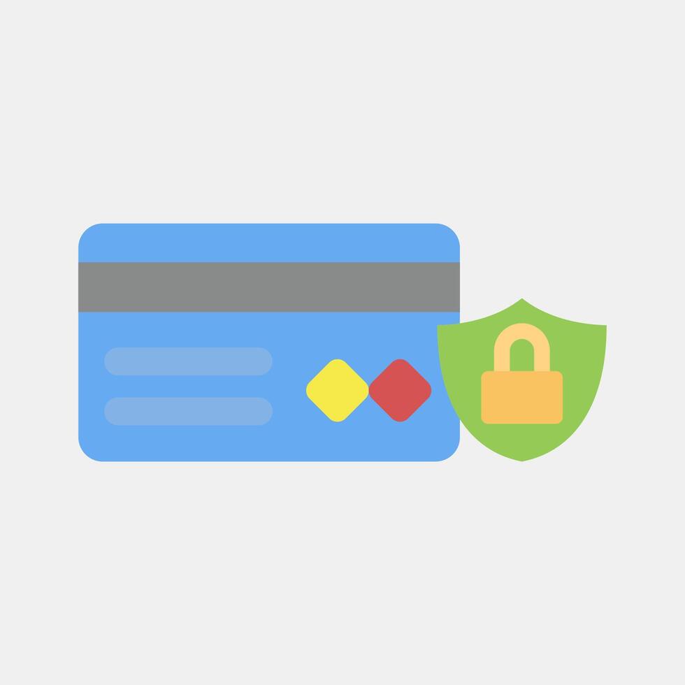 Icon secure payment. Cashless society elements. Icon in flat style. vector