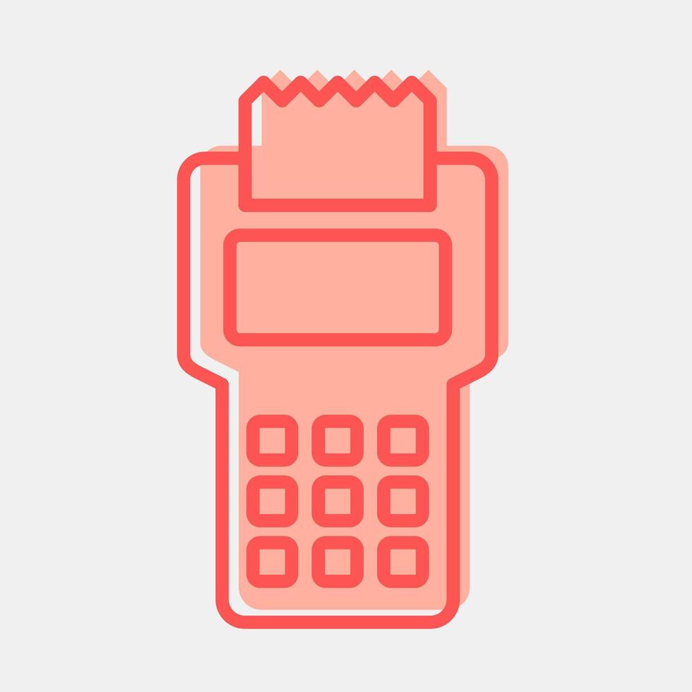 Icon payment machine. Cashless society elements. Icon in two tone style. vector