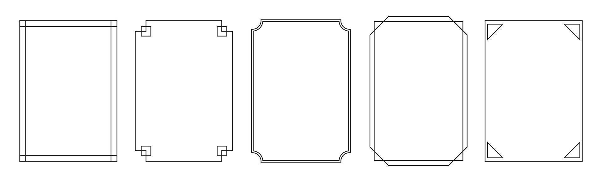 Set design line stroke frame border vector
