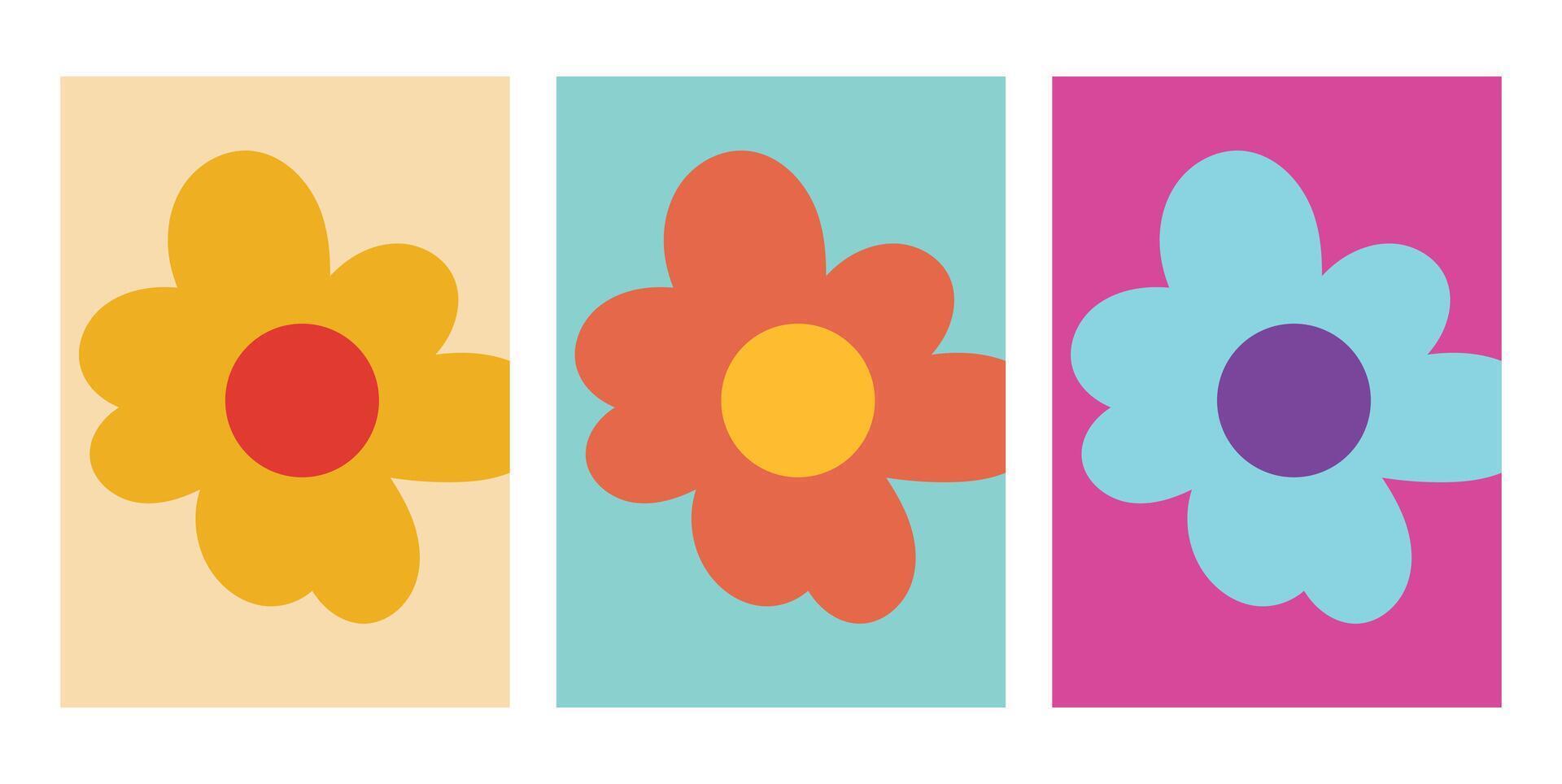 Design template flower retro unique abstract vector