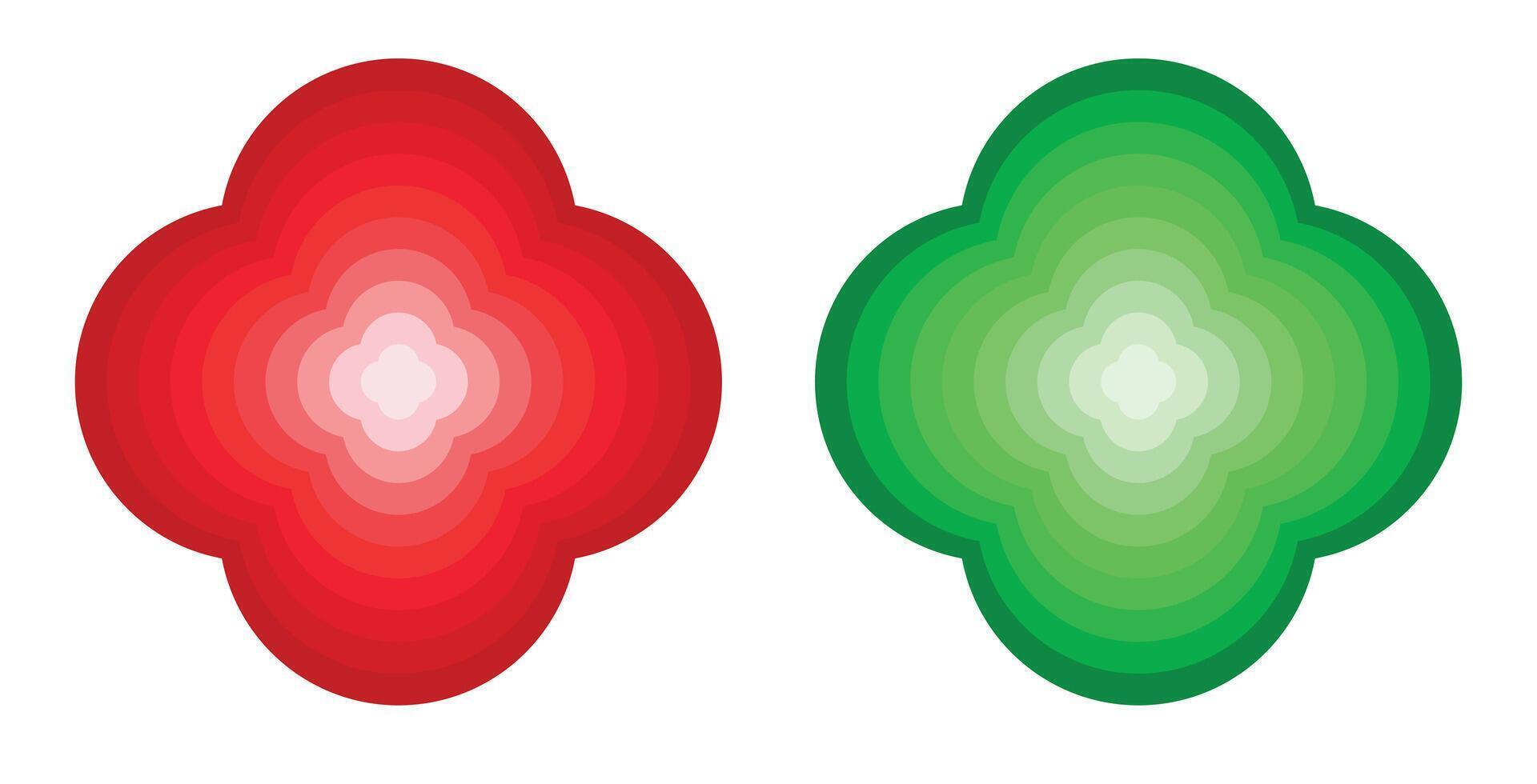 Illustration flower red and blue gradient vector