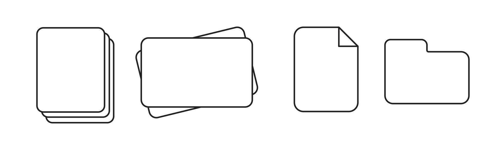 Set icon document line stroke with blank background vector