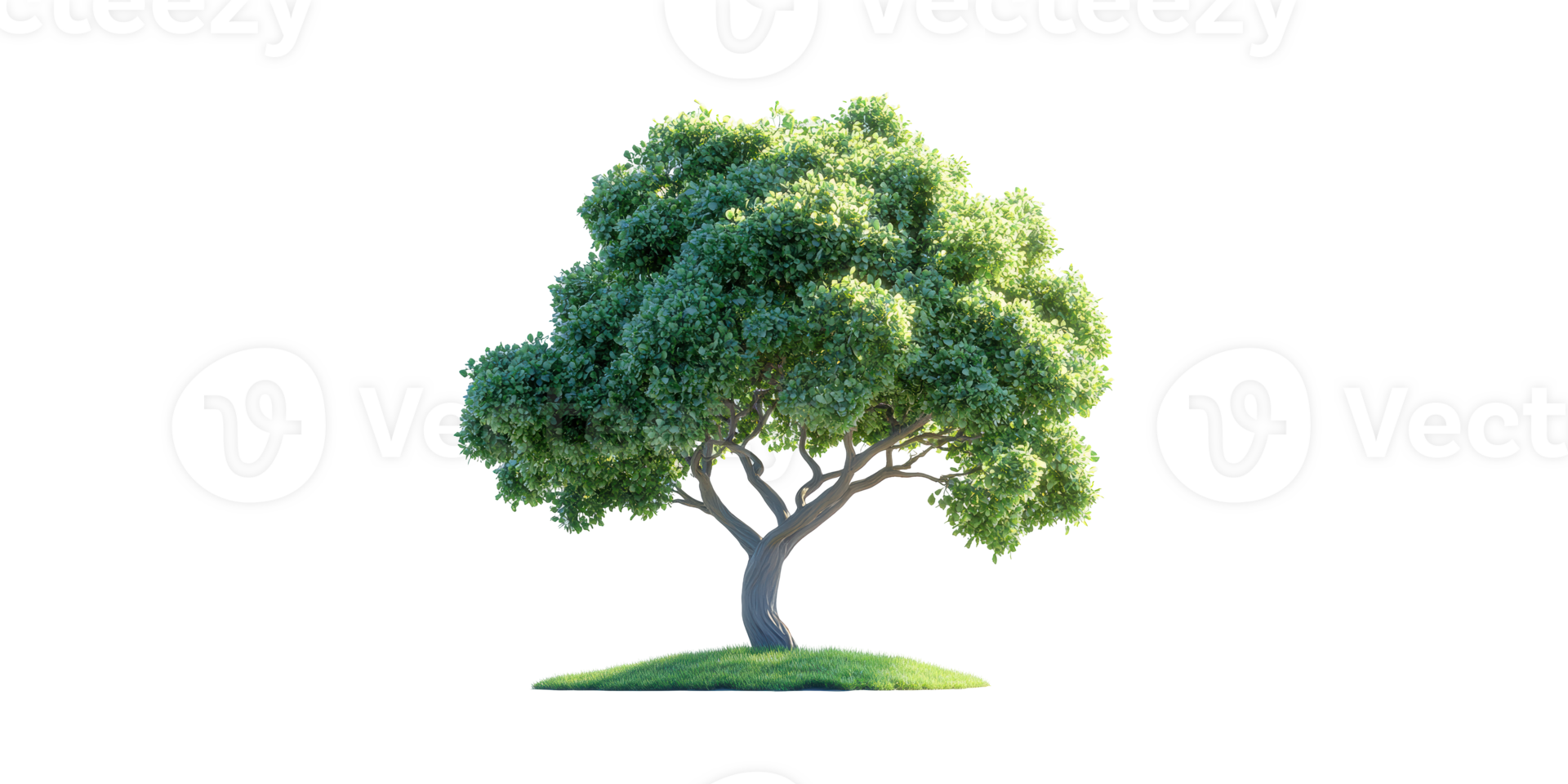 Lush Green Tree Grass Mound. Symbol Of Nature And Growth Isolated On Transparent Background png