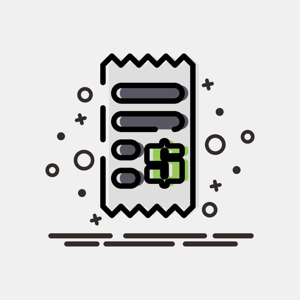 Icon receipt. Cashless society elements. Icon in MBE style. vector
