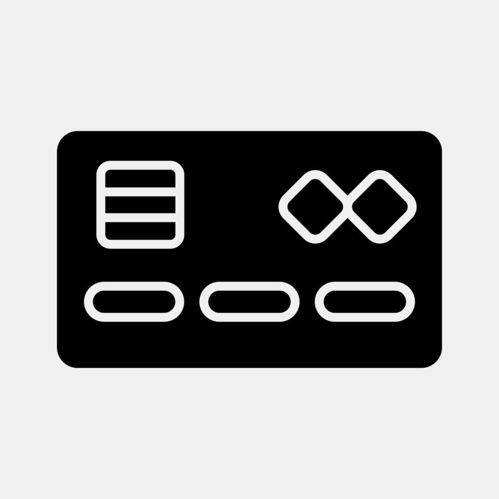 Icon debit card. Cashless society elements. Icon in glyph style. vector