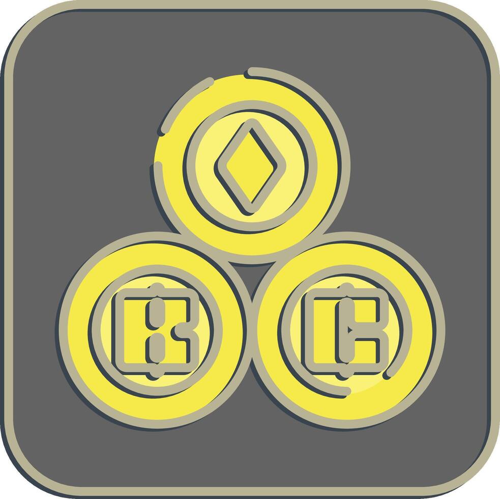 Icon crypto currency. Cashless society elements. Icon in embossed style. vector