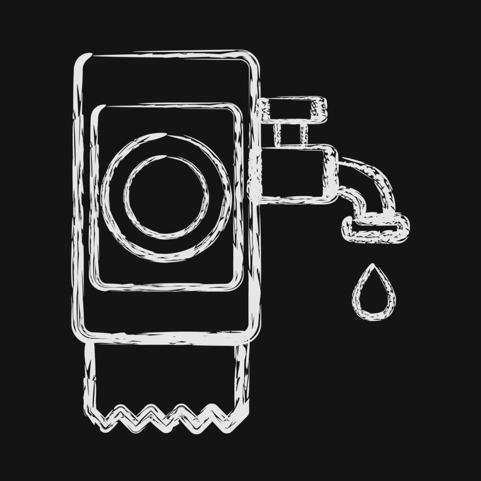 Icon utility payment. Cashless society elements. Icon in chalk style. vector