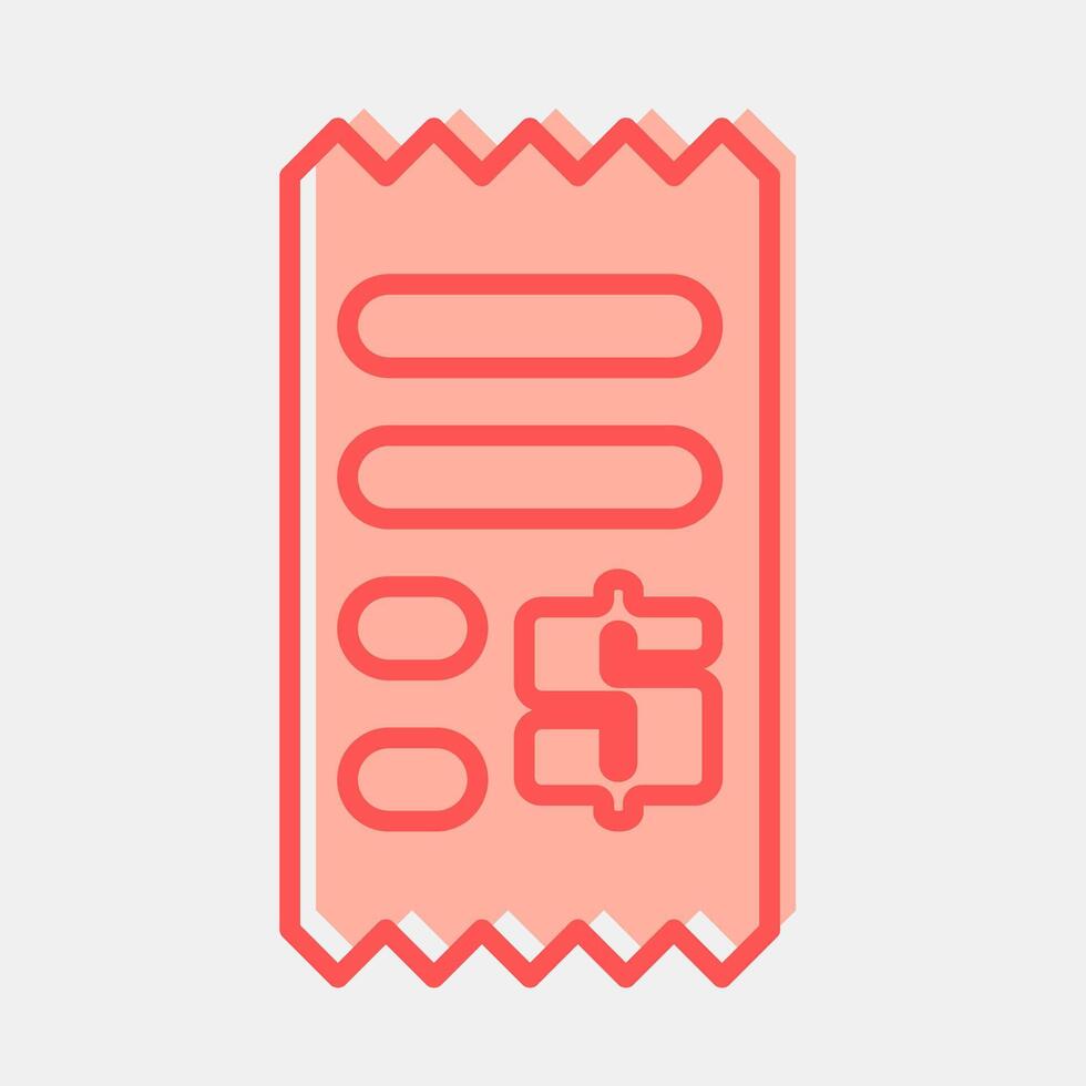 Icon receipt. Cashless society elements. Icon in two tone style. vector