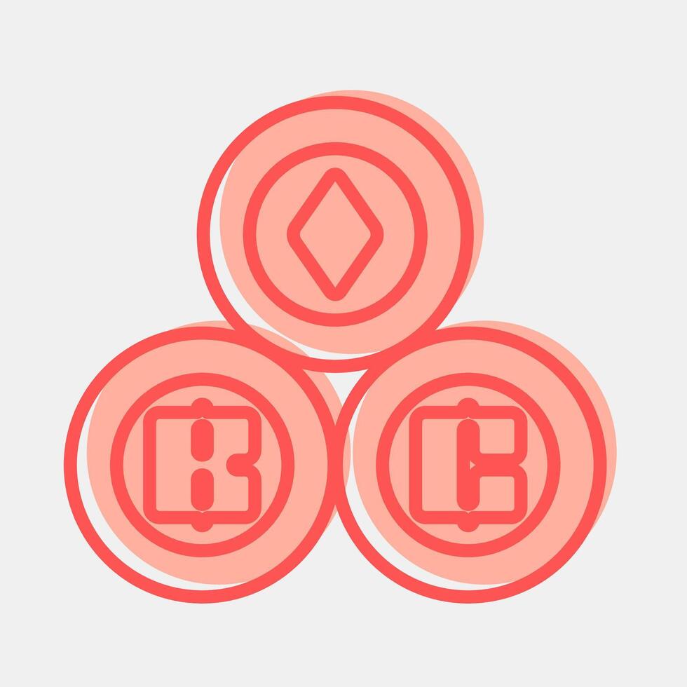 Icon crypto currency. Cashless society elements. Icon in two tone style. vector
