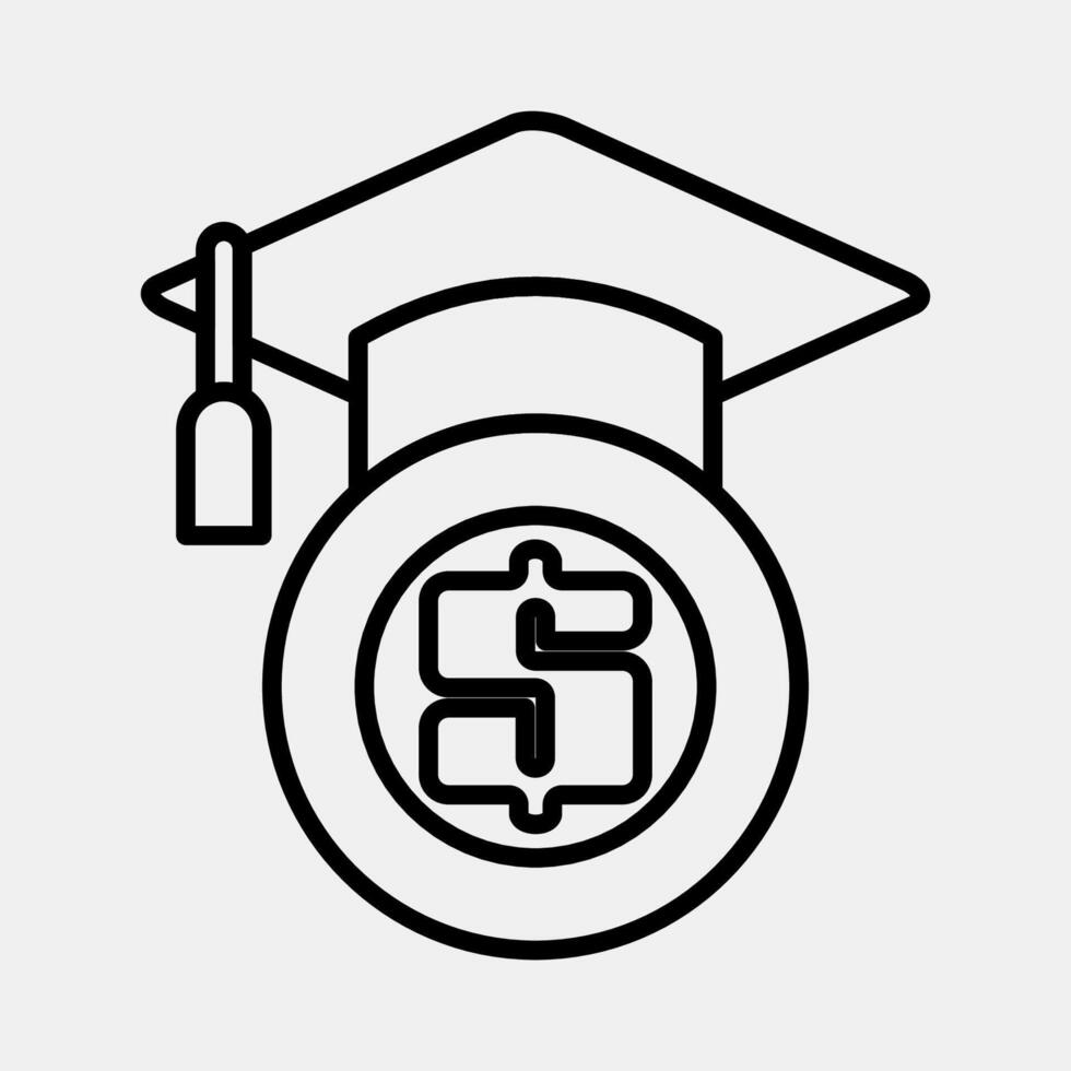 Icon financial literacy. Cashless society elements. Icon in line style. vector
