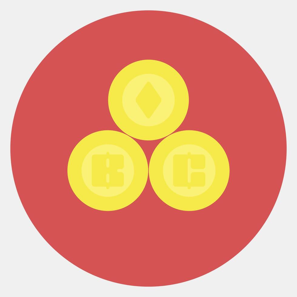 Icon crypto currency. Cashless society elements. Icon in color mate style. vector