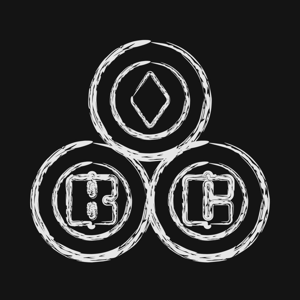 Icon crypto currency. Cashless society elements. Icon in chalk style. vector