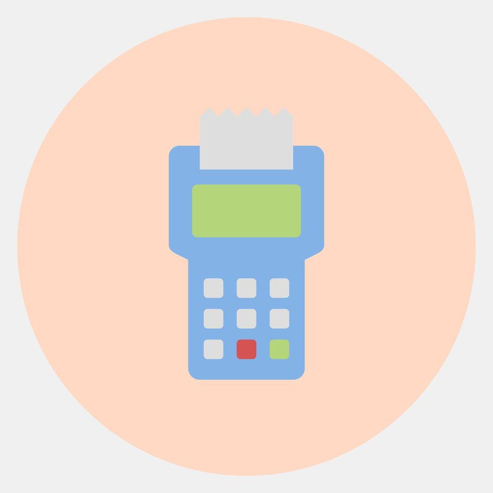 Icon payment machine. Cashless society elements. Icon in color mate style. vector