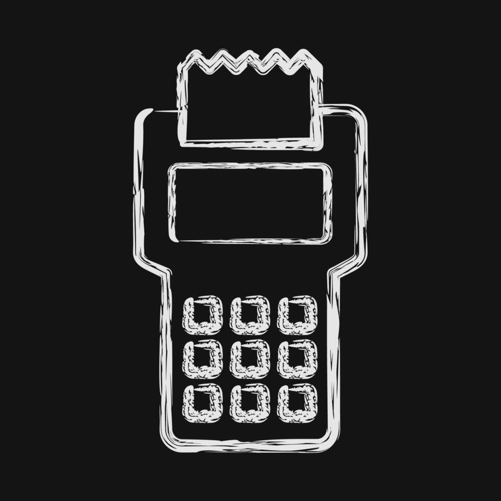 Icon payment machine. Cashless society elements. Icon in chalk style. vector