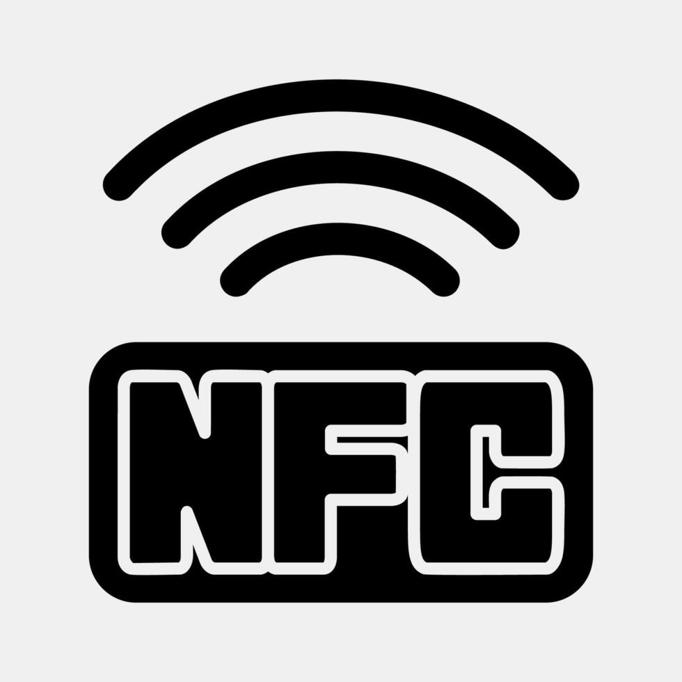 Icon nfc payment. Cashless society elements. Icon in glyph style. vector