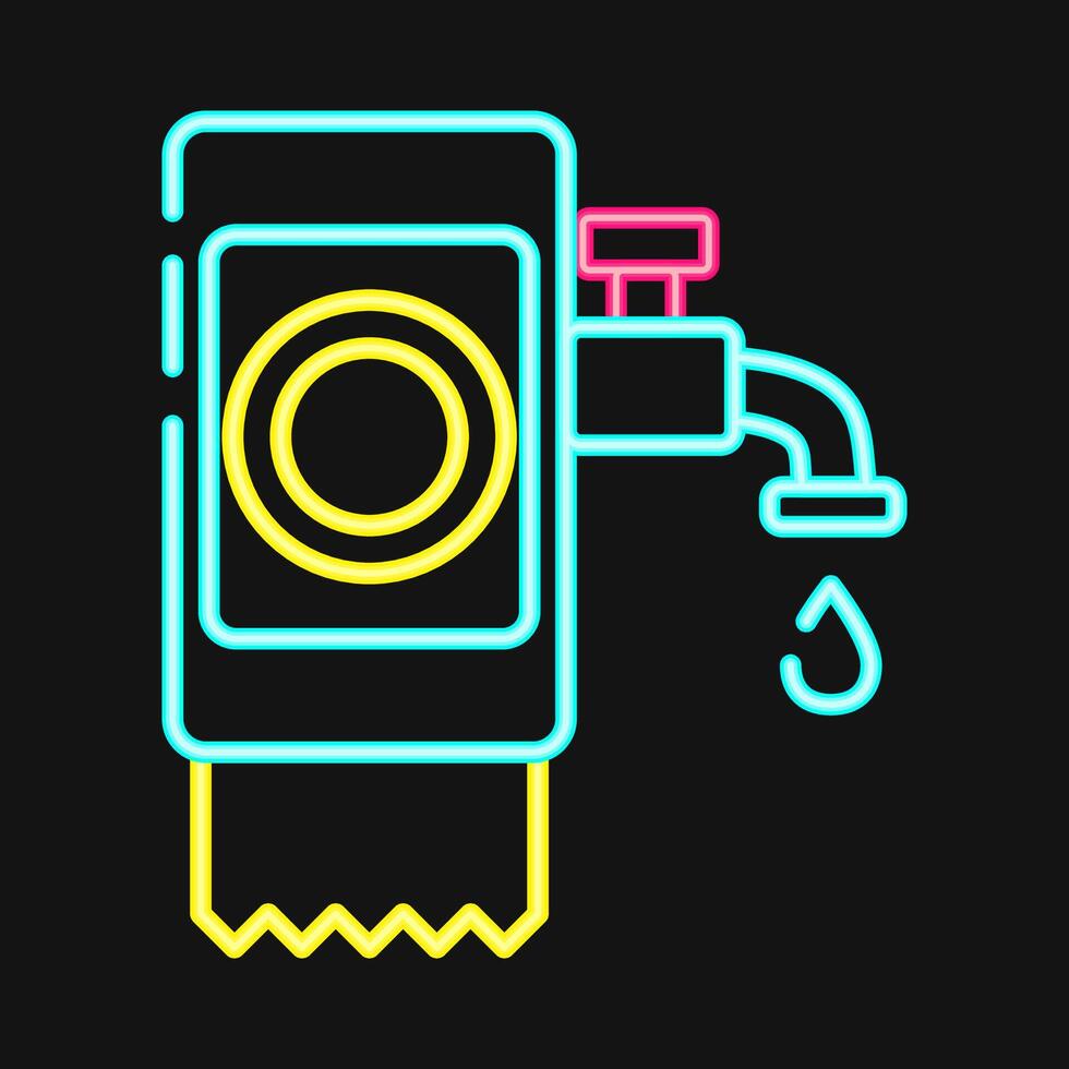 Icon utility payment. Cashless society elements. Icon in neon style. vector
