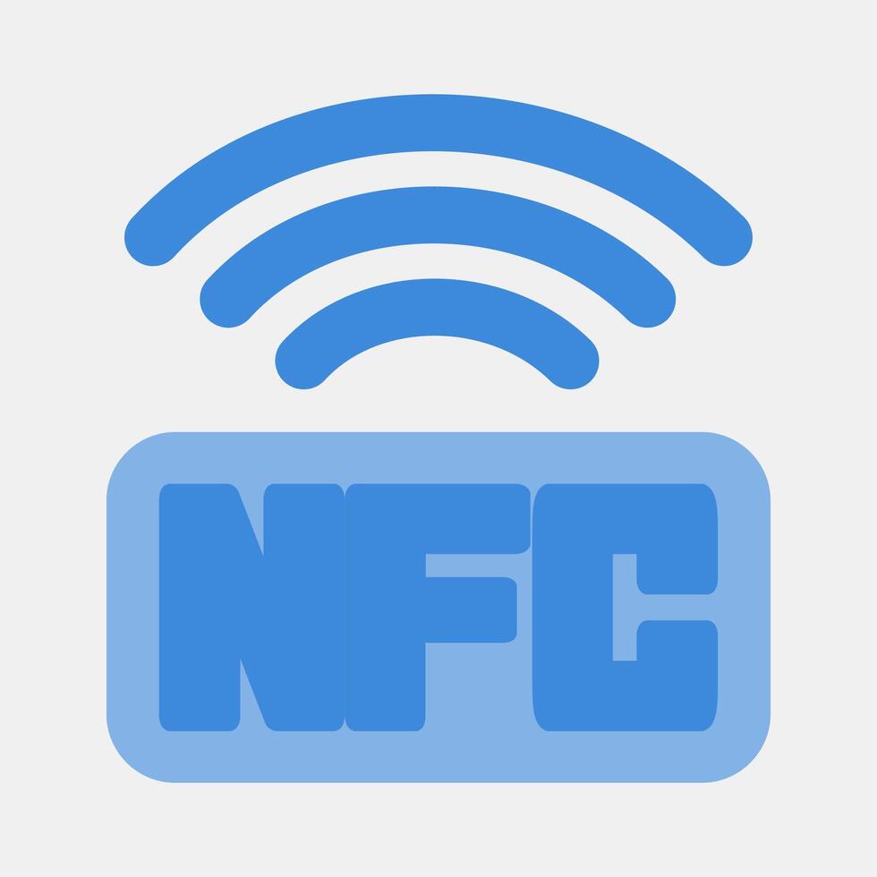 Icon nfc payment. Cashless society elements. Icon in flat style. vector