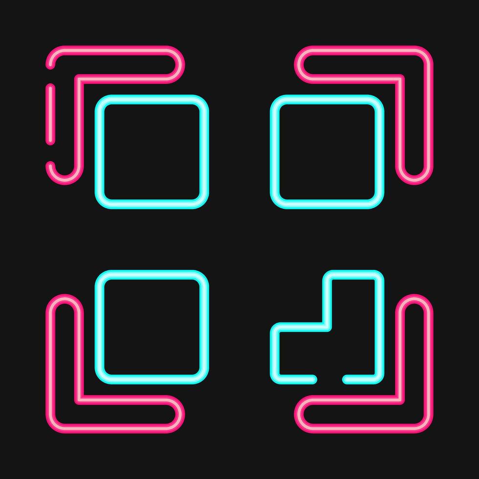 Icon qr code scan. Cashless society elements. Icon in neon style. vector