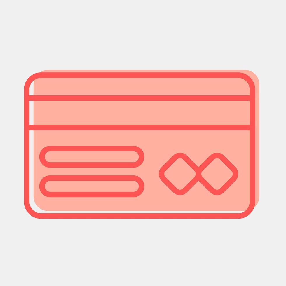 Icon credit card. Cashless society elements. Icon in two tone style. vector