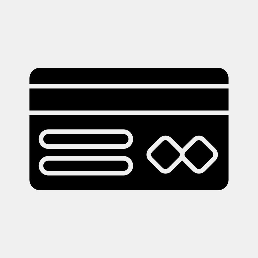 Icon credit card. Cashless society elements. Icon in glyph style. vector