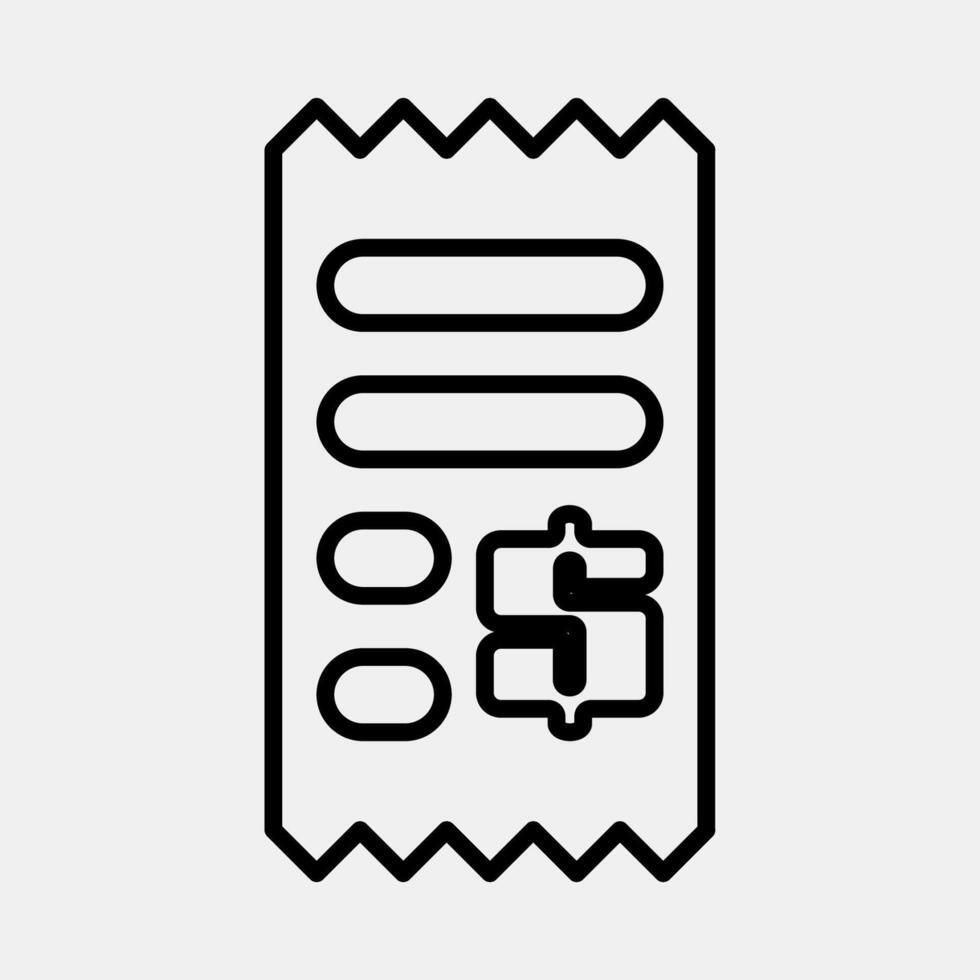 Icon receipt. Cashless society elements. Icon in line style. vector