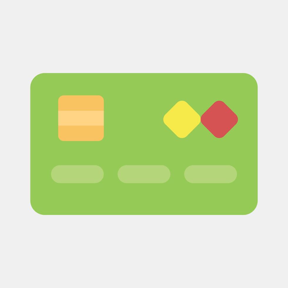 Icon debit card. Cashless society elements. Icon in flat style. vector