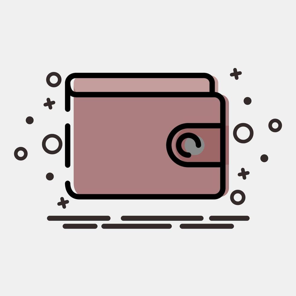 Icon wallet. Cashless society elements. Icon in MBE style. vector