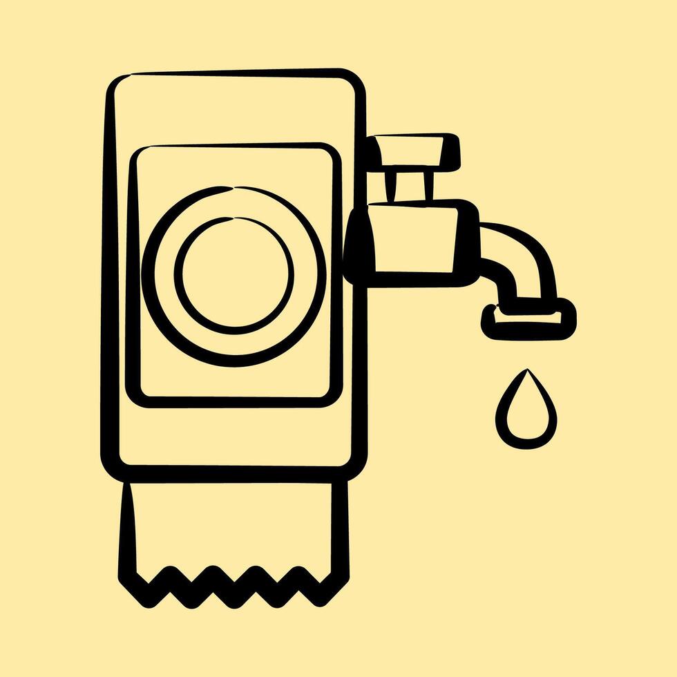 Icon utility payment. Cashless society elements. Icon in hand drawn style. vector