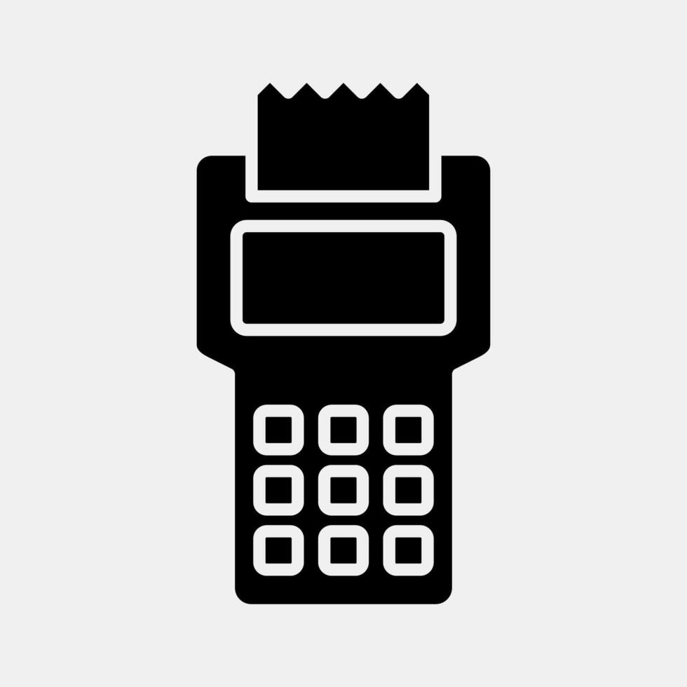 Icon payment machine. Cashless society elements. Icon in glyph style. vector