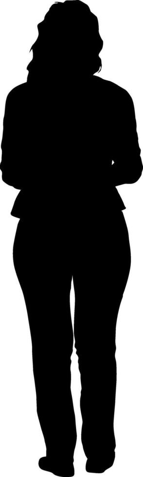 Walking woman isolated silhouette front view vector