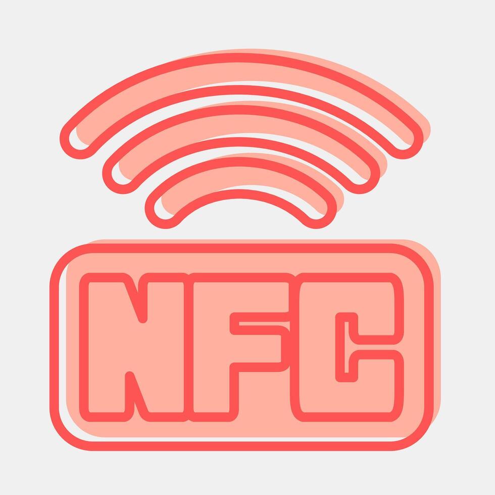Icon nfc payment. Cashless society elements. Icon in two tone style. vector