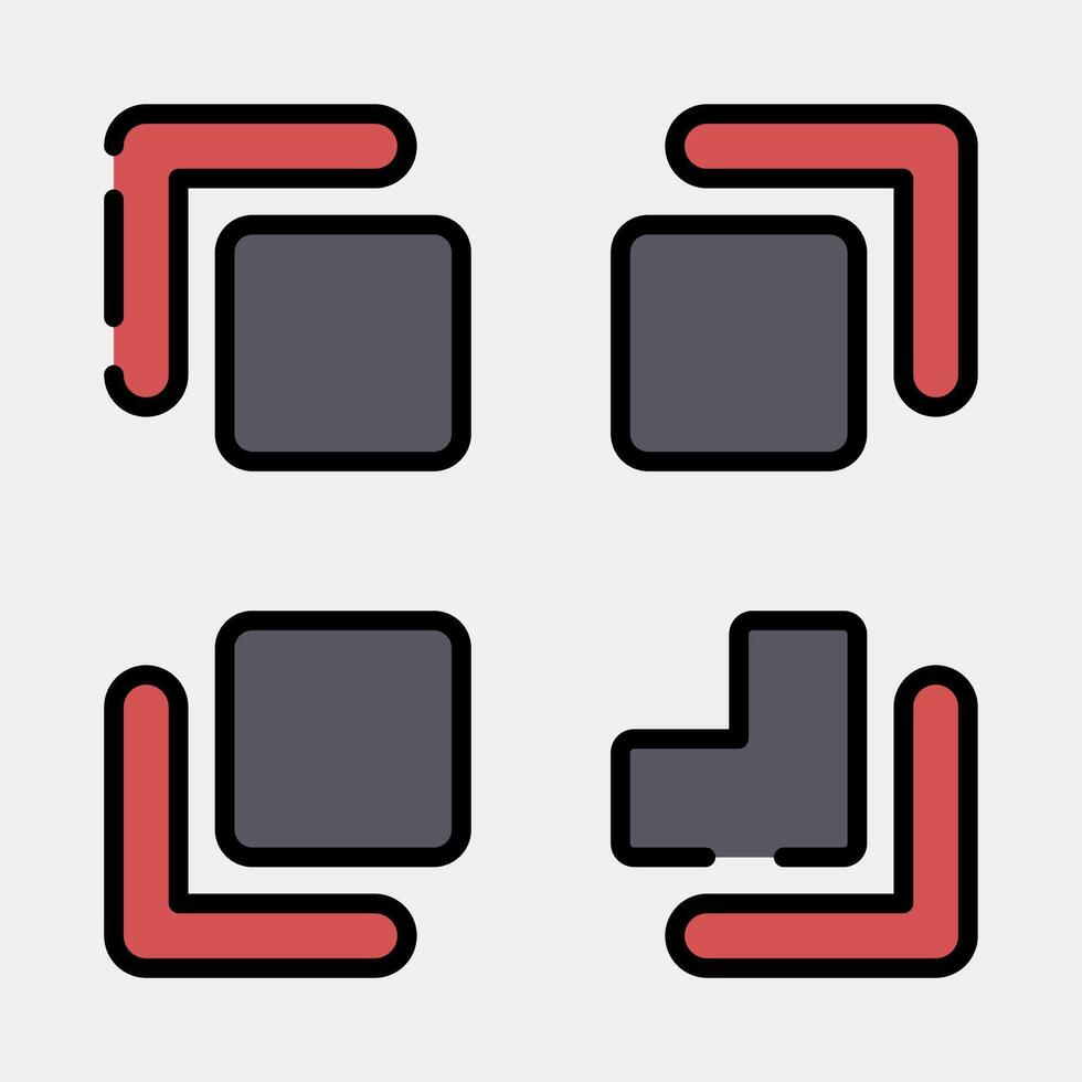 Icon qr code scan. Cashless society elements. Icon in filled line style. vector