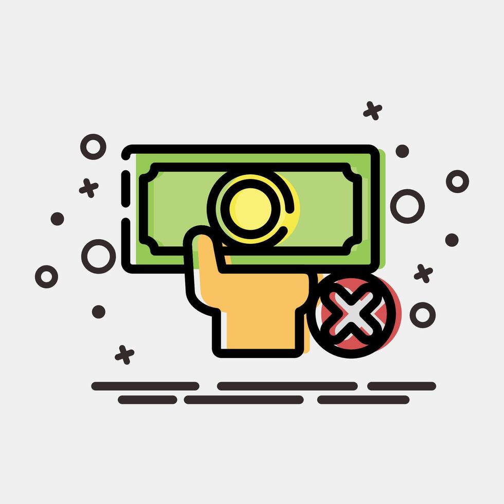 Icon cashless. Cashless society elements. Icon in MBE style. vector