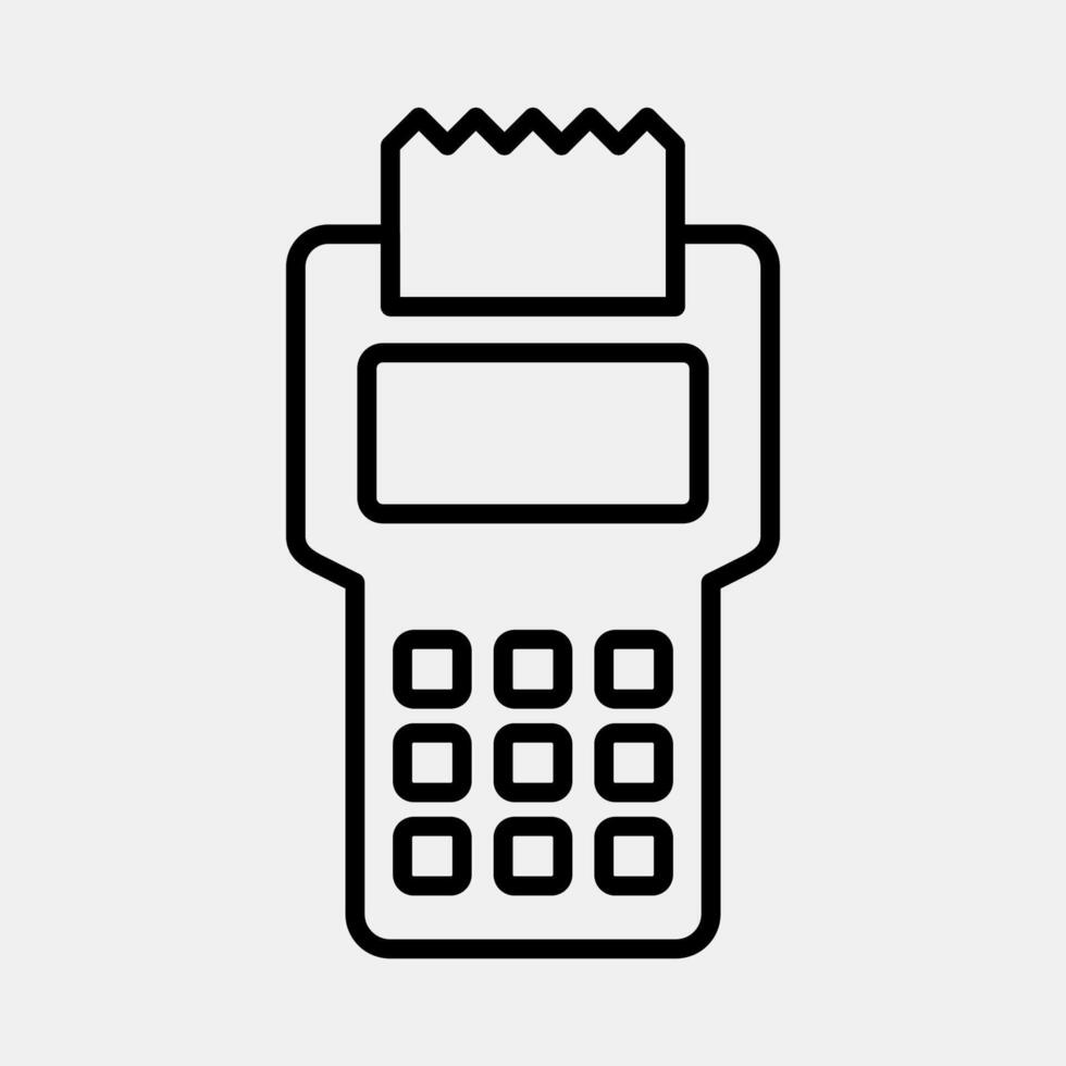 Icon payment machine. Cashless society elements. Icon in line style. vector