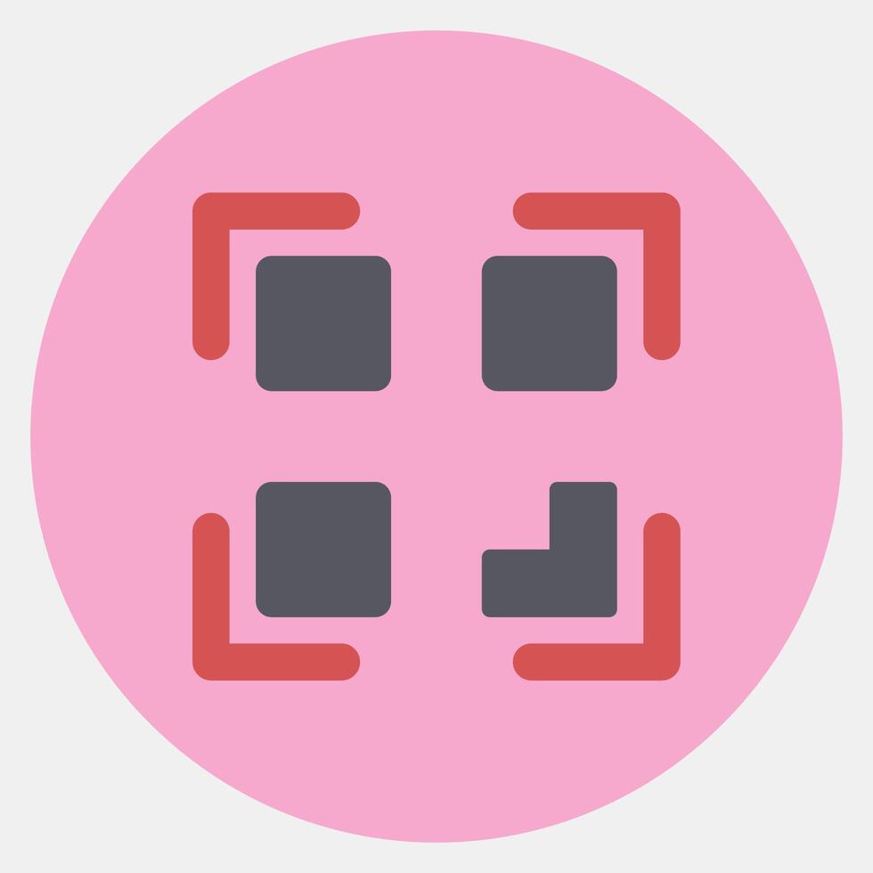 Icon qr code scan. Cashless society elements. Icon in color mate style. vector