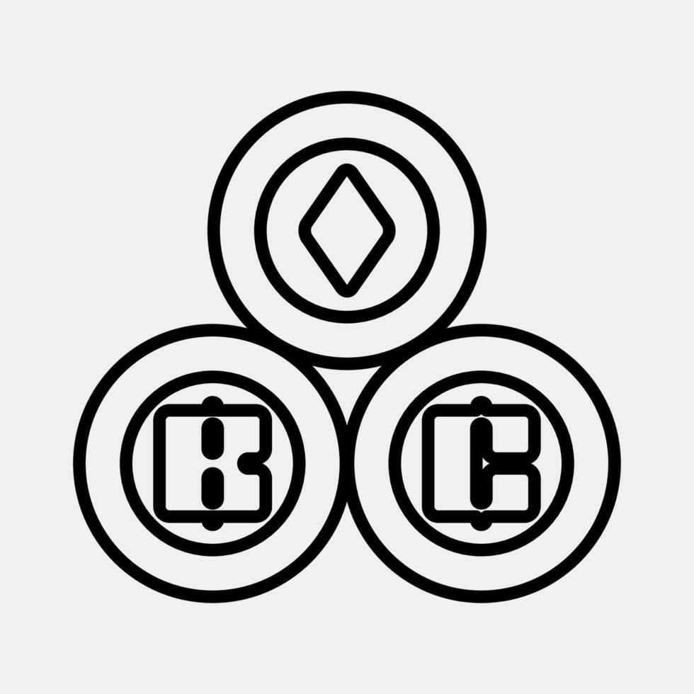 Icon crypto currency. Cashless society elements. Icon in line style. vector